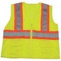 1287FR-LZ-RD Flame Retardant Mesh Class 2 Lime Mesh Safety Vest with Radio Clip